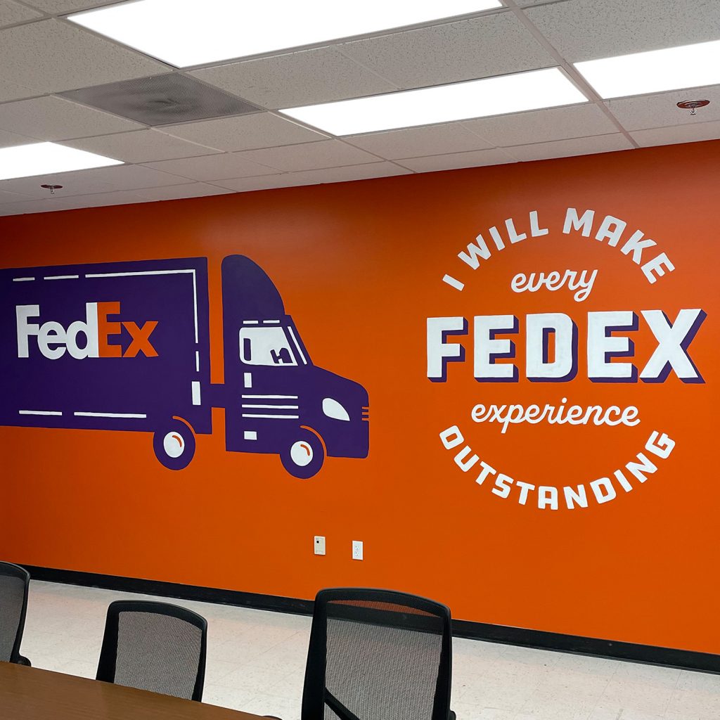 Conference room MURALs FedEx was making a variety of office improvements to their main San Diego shipping and receiving warehouse.